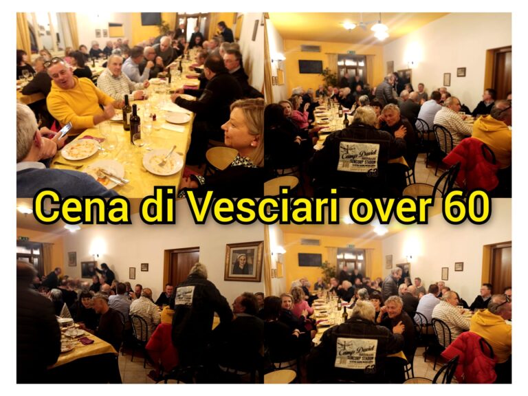IL SUCCESSO DELLA REUNION DEGLI “OVER 60” DI VESCIA